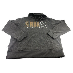 NBA Men's Hoodie 1X Plus Size NBA Basketball Sweatshirt Gray Gold Pullover NICE